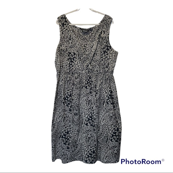 Avenue Dresses & Skirts - Avenue Faux Wrap Smocked A-Line Midi Dress Plus Size 22 / 24 Black